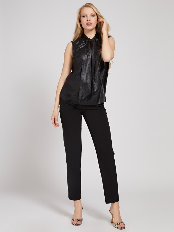 блуза с щампа на точки черна Guess