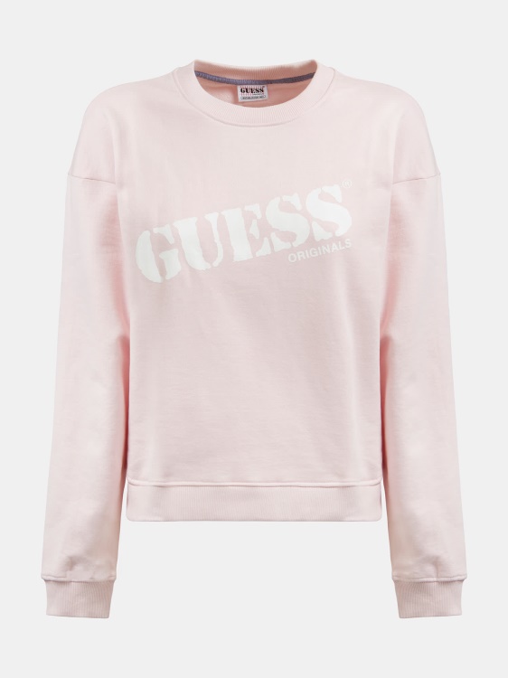 Guess розов суичър с предно лого