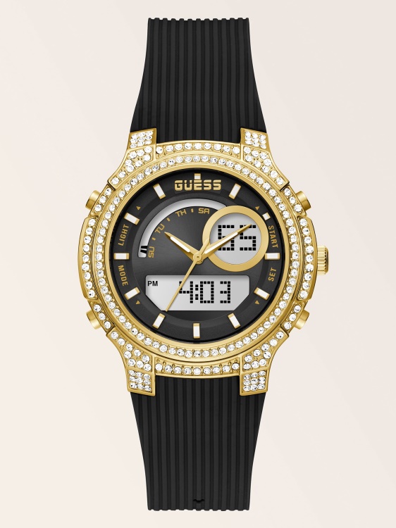 сребрен кристален цифров часовник Guess