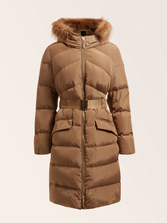 Guess бежово яке от истински пухен сатен Marciano