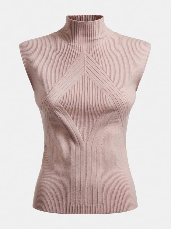пуловер с деколте на костенурка Guess Pink