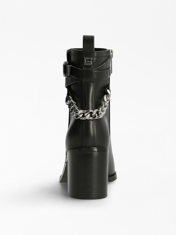 черни ботуши калили от естествена кожа Guess