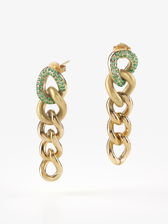 вериги Rule' обеци Guess Green Multi