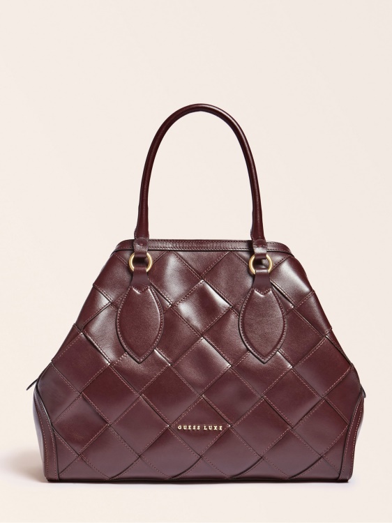 червена луксозна чанта от естествена кожа Giorgia Guess