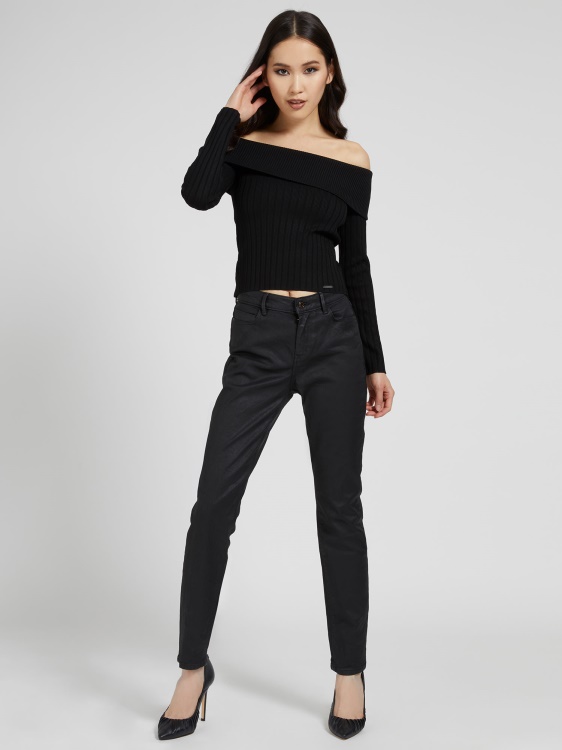 пуловер с отворени рамена Guess Black
