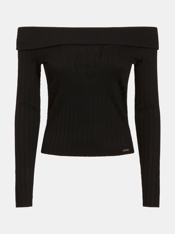 пуловер с отворени рамена Guess Black
