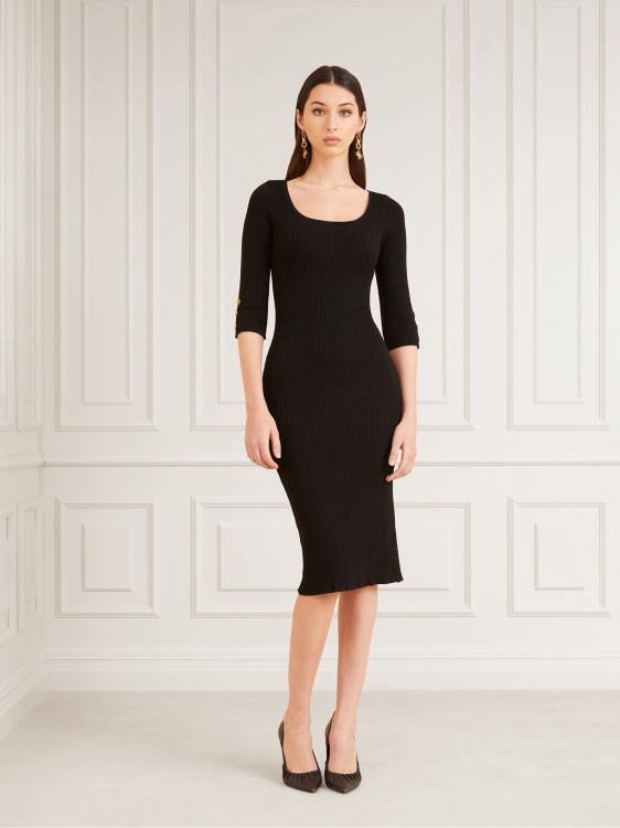 черна дълга рокля Guess Marciano