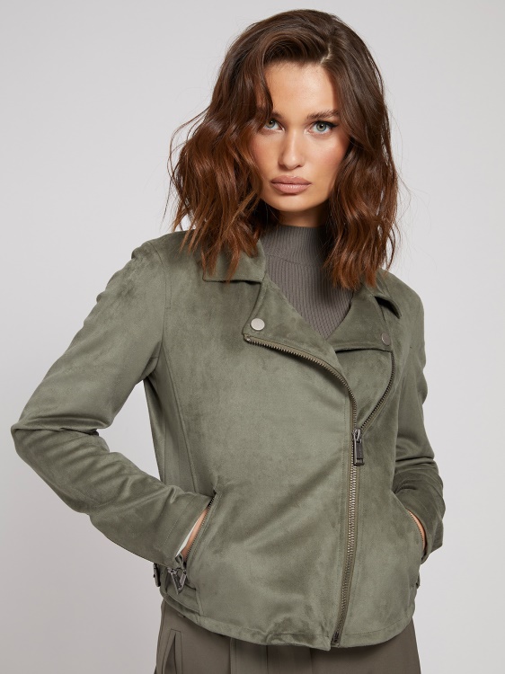 зелено яке от изкуствена кожа Guess