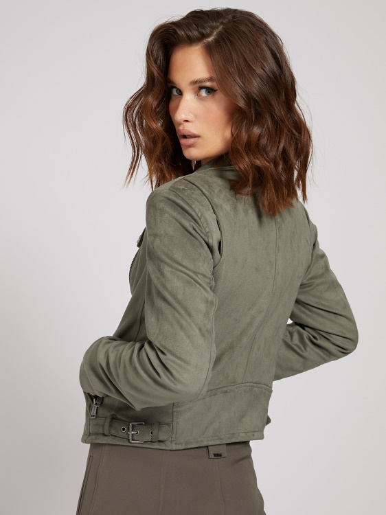 зелено яке от изкуствена кожа Guess