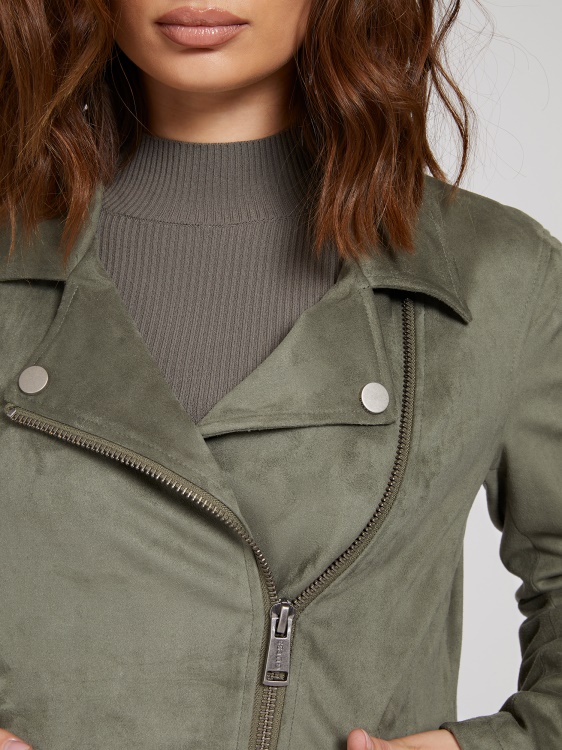 зелено яке от изкуствена кожа Guess