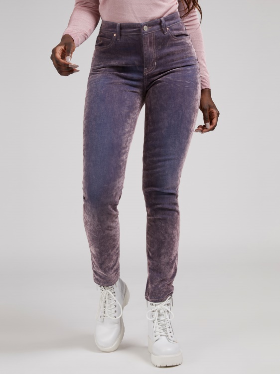 флок тесни дънкови панталони Guess лилаво