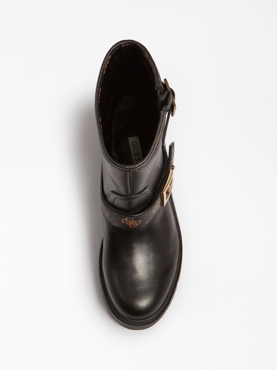 Guess Ragner естествена кожа мотоциклетисти кафяви ботуши