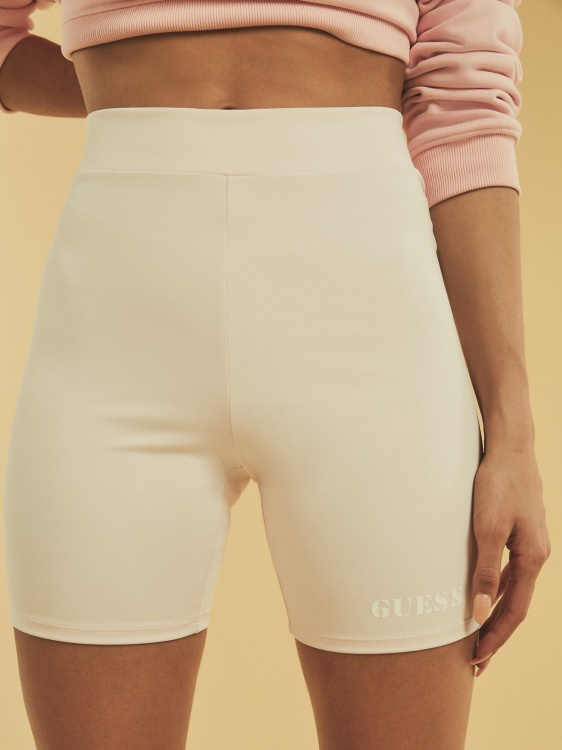 розови велосипедистки шорти с лого Guess