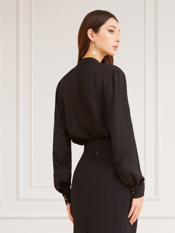 Guess Marciano блуза с верига черна