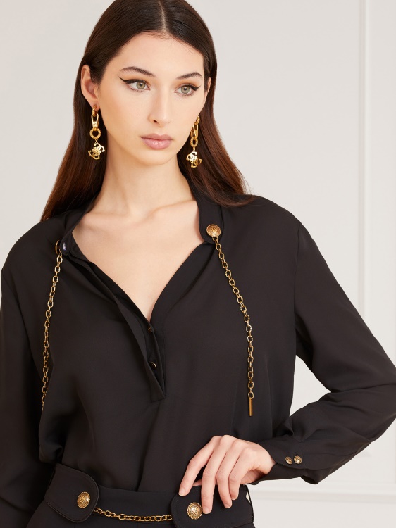 Guess Marciano блуза с верига черна