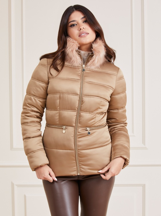 сатенено яке Marciano с подплата бежово Guess