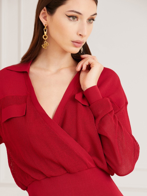 Guess червена плетена рокля Marciano