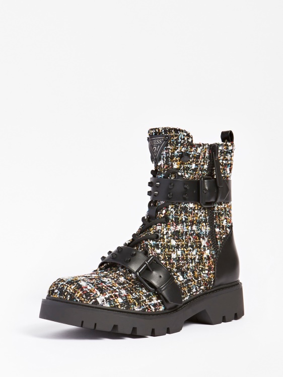 бели бойни ботуши от туид мулти Rodeta Guess