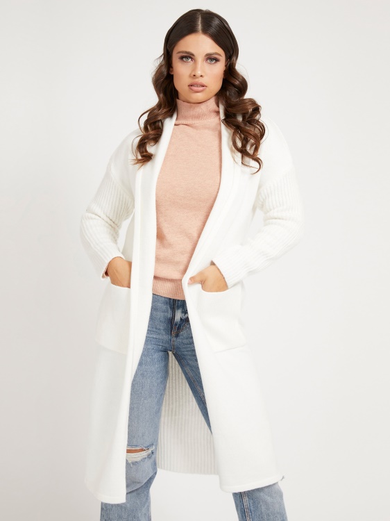 дълга жилетка Guess бяла