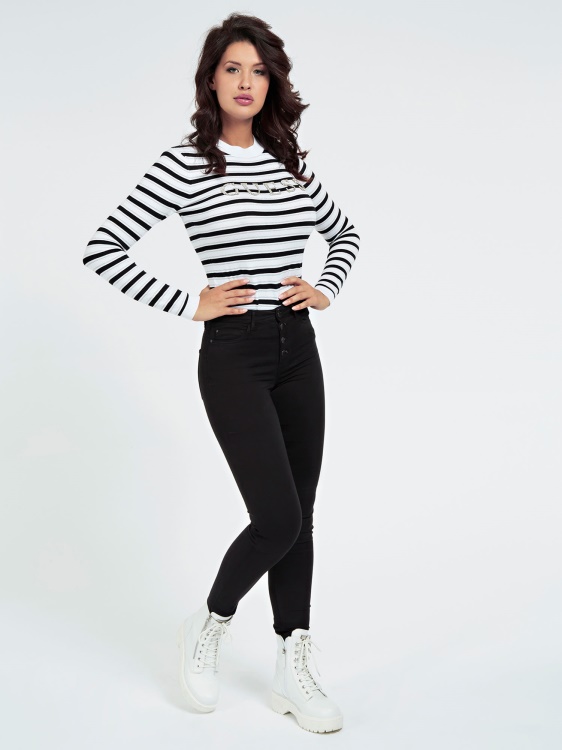 черен кльощав панталон Guess