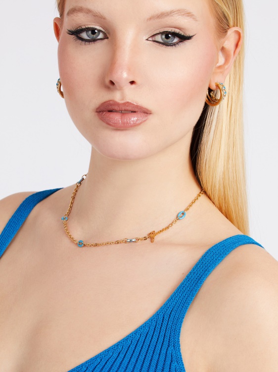 колие Guess Pop Links светло синьо
