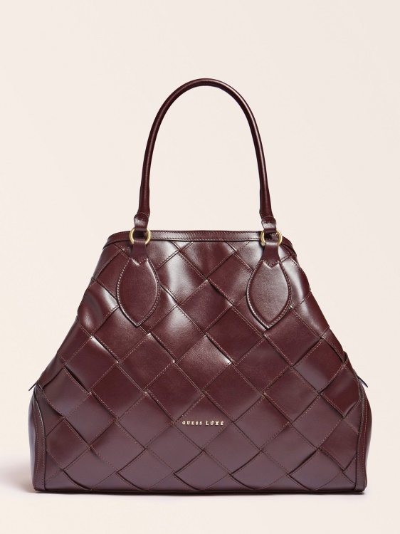 Guess Red голяма луксозна дамска чанта от естествена кожа