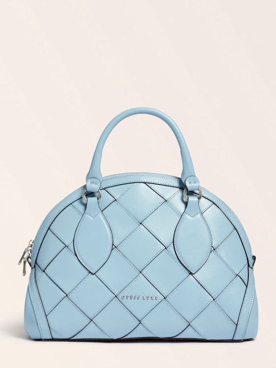 много бежова луксозна дамска чанта от естествена кожа Giorgia Guess