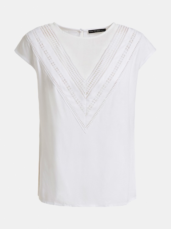 бял дантелен топ Guess