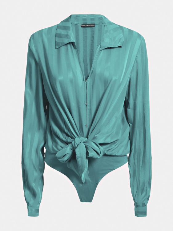 тениска на райе Guess Green
