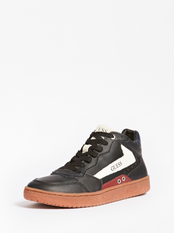 черни маратонки Guess Pesaro естествена кожа