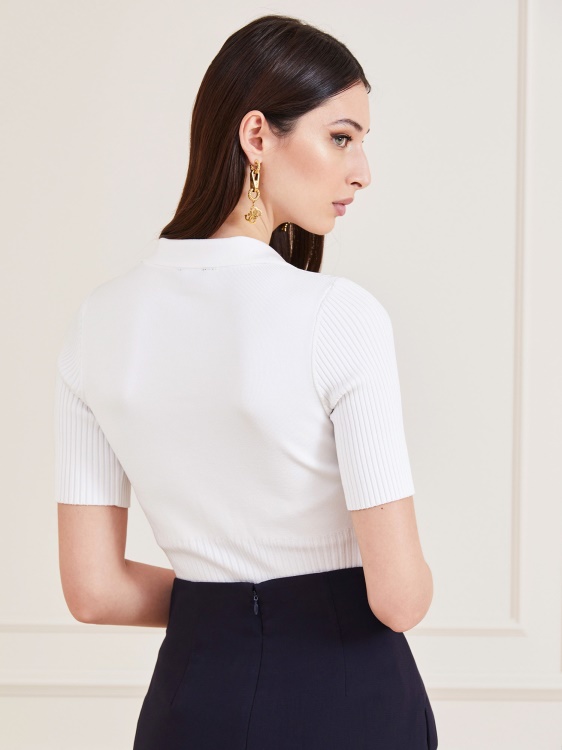 бял пуловер Marciano Polo Bodysuit Guess