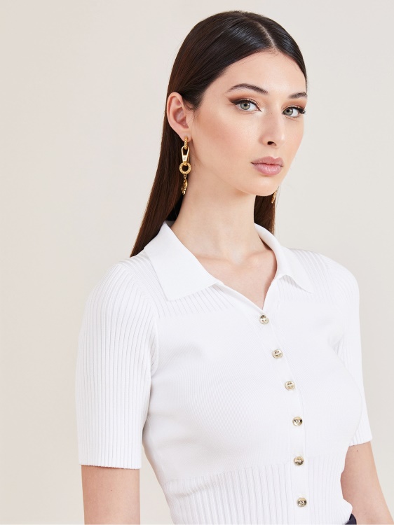 бял пуловер Marciano Polo Bodysuit Guess
