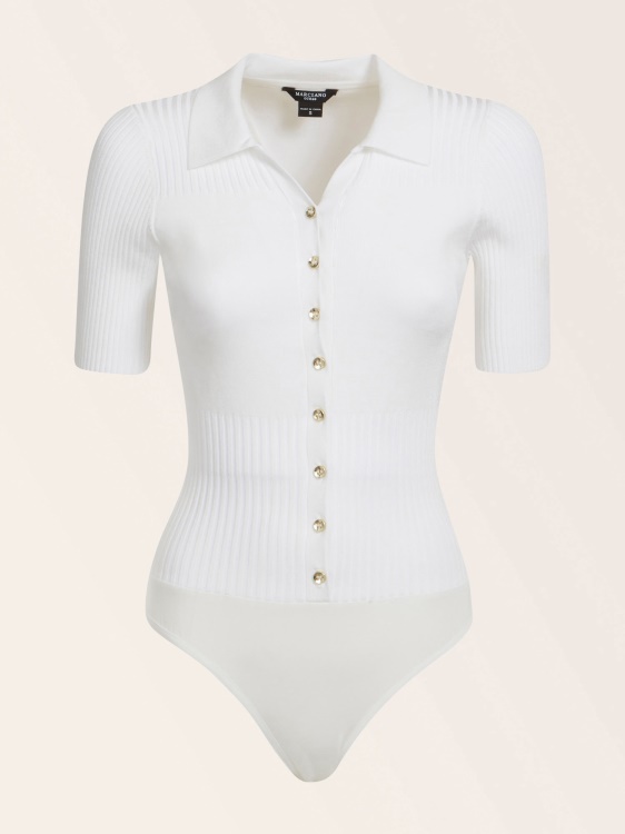бял пуловер Marciano Polo Bodysuit Guess