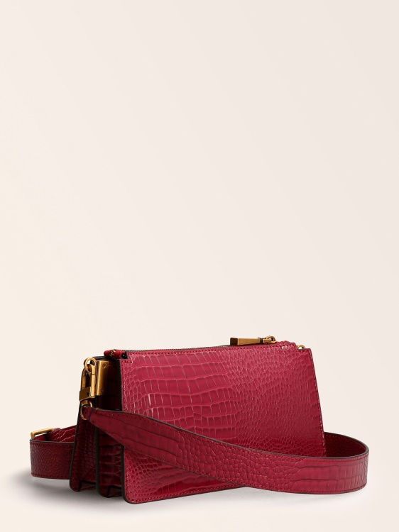 Raffie Croc Print Mini Crossbody Guess Purple