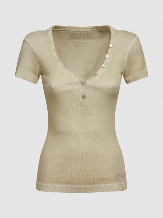 закопчаване с копчета бежово Guess