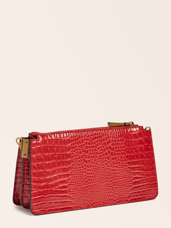 Рафи крокодил щампа мини Crossbody червено Guess