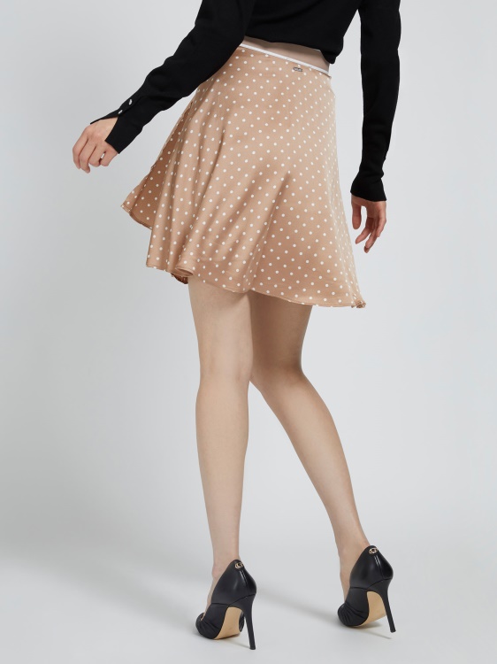 Guess сатенена пола с щампа на бежови точки