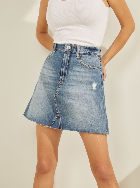 Guess A-line Fit дънкова пола синя