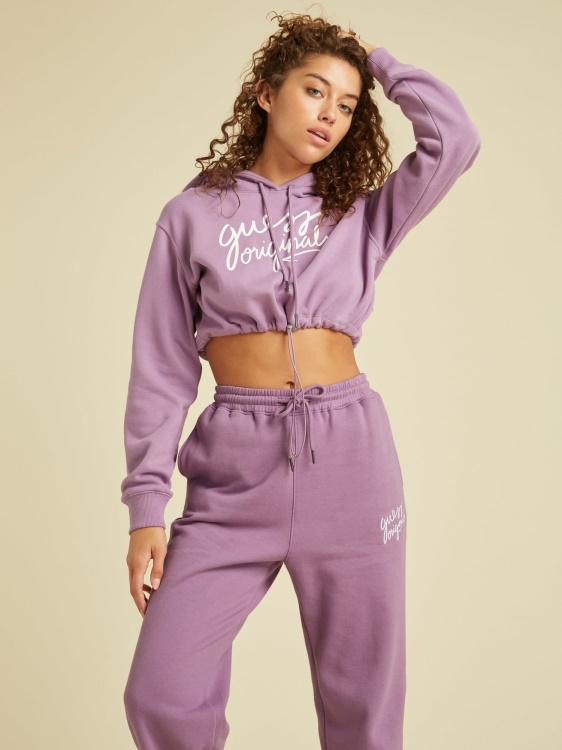 съкратена качулка люляк Guess