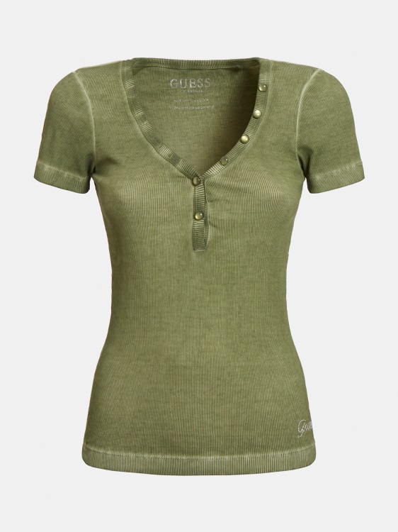 закопчаване с копчета Guess зелено