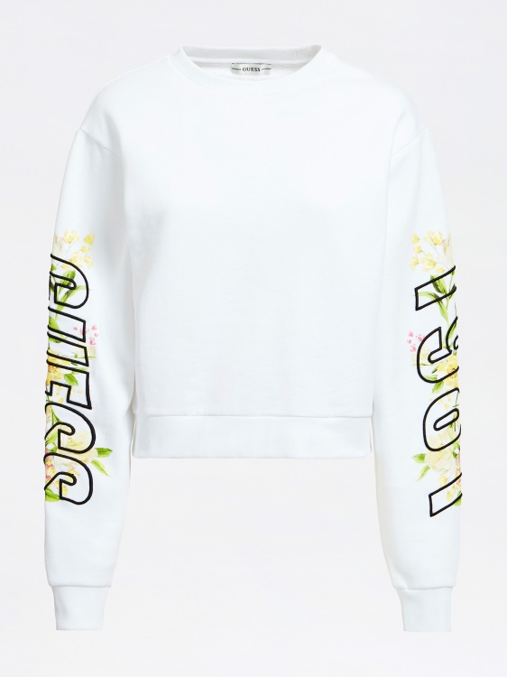 костюм с лого и бродерия Guess бял