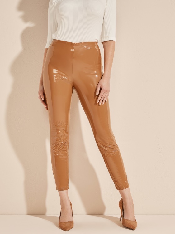 Marciano лакиран леггинс Guess кафяв