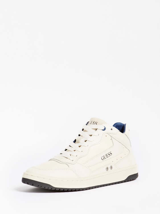 бели високи маратонки Pesaro от естествена кожа Guess