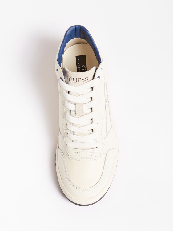 бели високи маратонки Pesaro от естествена кожа Guess