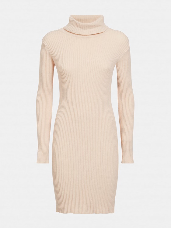 плетена рокля с висока яка Guess Pink