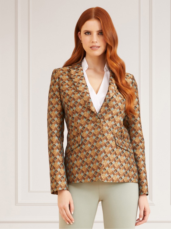 Marciano цял блейзър с щампа мултибежов Guess