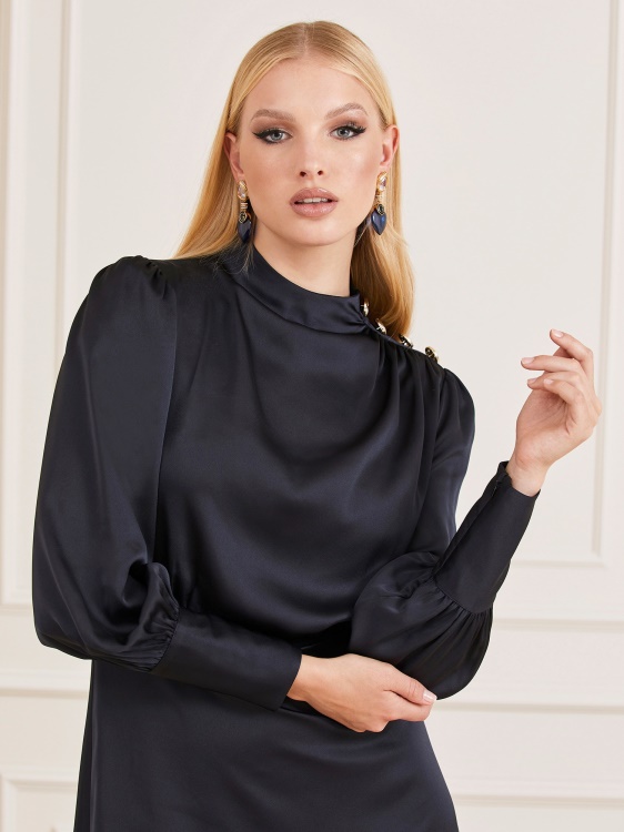 сатенена рокля Marciano Blue Guess