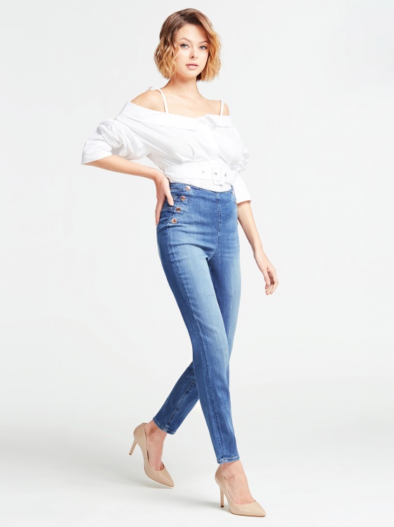 син тесни дънкови панталони Guess