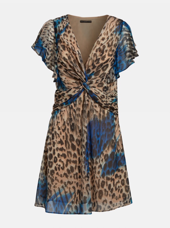 цяла рокля с волани Guess Animalier
