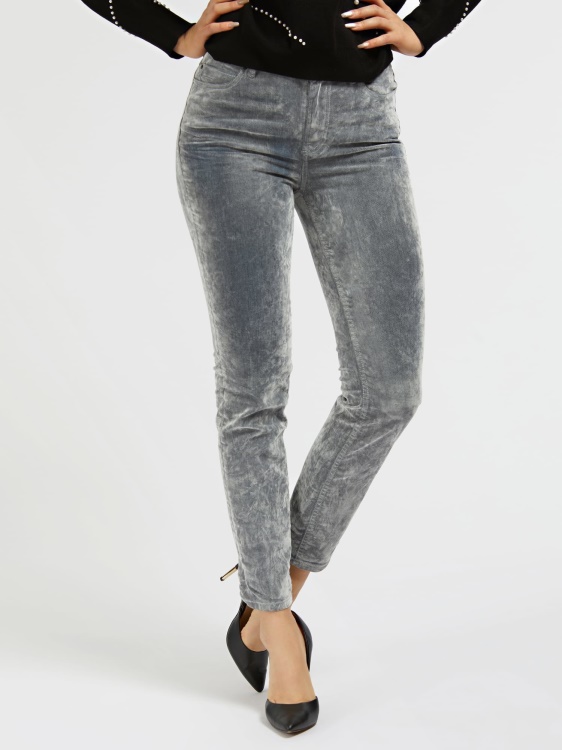 тесни дънкови панталони с ефект на сиво кадифе Guess